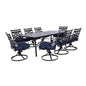 Hanover Montclair9pc: 8 Swivel Rockers, 42"x84" Rectangle Dining Table178