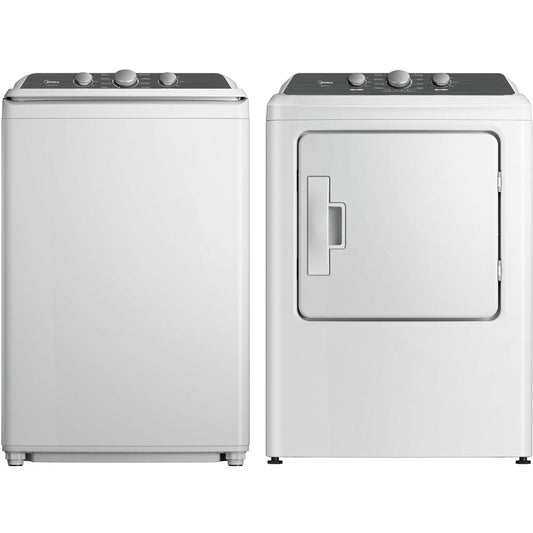 Midea 4.1 CF Top Load Washer (MLTW41A1BWW) & 6.7 CF Gas Dryer (MLTG41N1BWW),Laundry