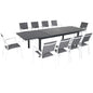Hanover Naples11pc: 10 Aluminum Sling Chairs, Aluminum Extension Table240