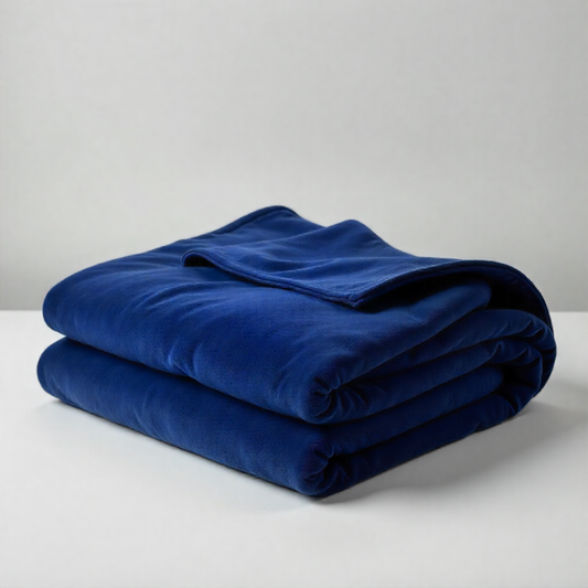 Hospro Lux Blankets,King,100% Spun Polyester Fleece108" x 90"Navy Blue