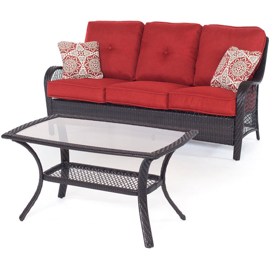 Hanover Orleans2pc Seating Set: Sofa and Coffee Table350