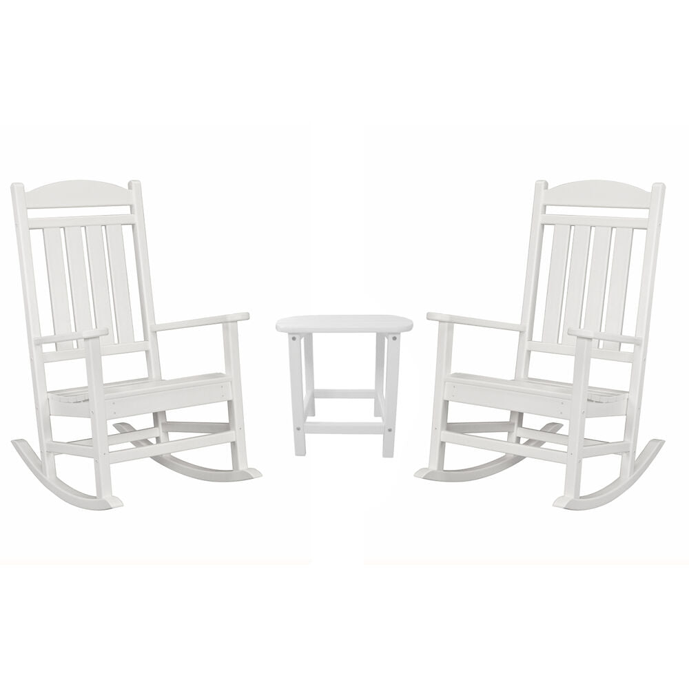 Hanover Hanover All-Weather Porch Rocker Set: 2 Porch Rockers and Side Table438