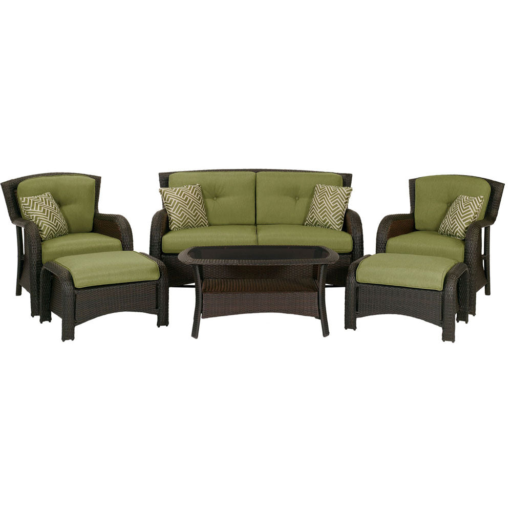 Hanover Strathmere 6-pc Deep Seating Set w/Cushions, Coffee Table356