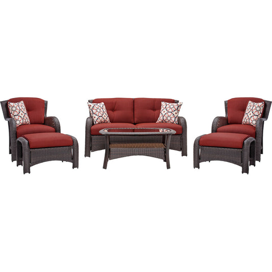Hanover Strathmere 6-pc Deep Seating Set w/Cushions, Coffee Table357