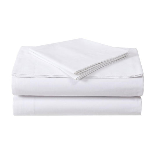 90X110 T180 55/45 WHITE QUEEN FLAT SHEET