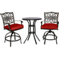 Hanover Traditions3pc: 2 Counter Height Swivel Chairs, 30" Round Cast Tbl (36"H)245