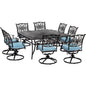 Hanover Traditions9pc: 8 Swivel Rockers, 60" Square Cast Table249