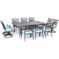 Hanover Traditions11pc: 6 Dining Chairs, 4 Swivel Rockers, 60x84" Cast Table258