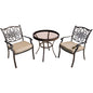 Hanover Traditions3pc: 2 Dining Chairs, 30" Round Glass Top Table260