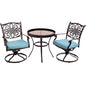 Hanover Traditions3pc: 2 Swivel Rockers, 30" Round Glass Top Table265