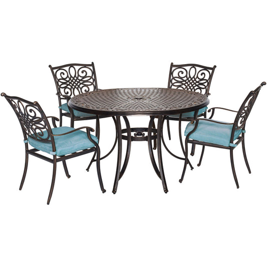 Hanover Traditions5pc: 4 Dining Chairs, 48" Round Cast Table268