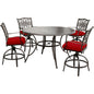 Hanover Traditions5pc: 4 Counter Height Swivel Chairs, 60" Rnd Cast Table (36"H)271