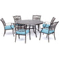 Hanover Traditions7pc: 6 Dining Chairs, 60" Round Cast Table286