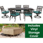 Hanover Traditions7pc: 4 Dining Chairs, 2 Swivel Rockers, 38x72" Cast Table, Cover292
