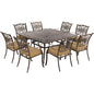 Hanover Traditions9pc: 8 Dining Chairs, 60" Square Cast Table305