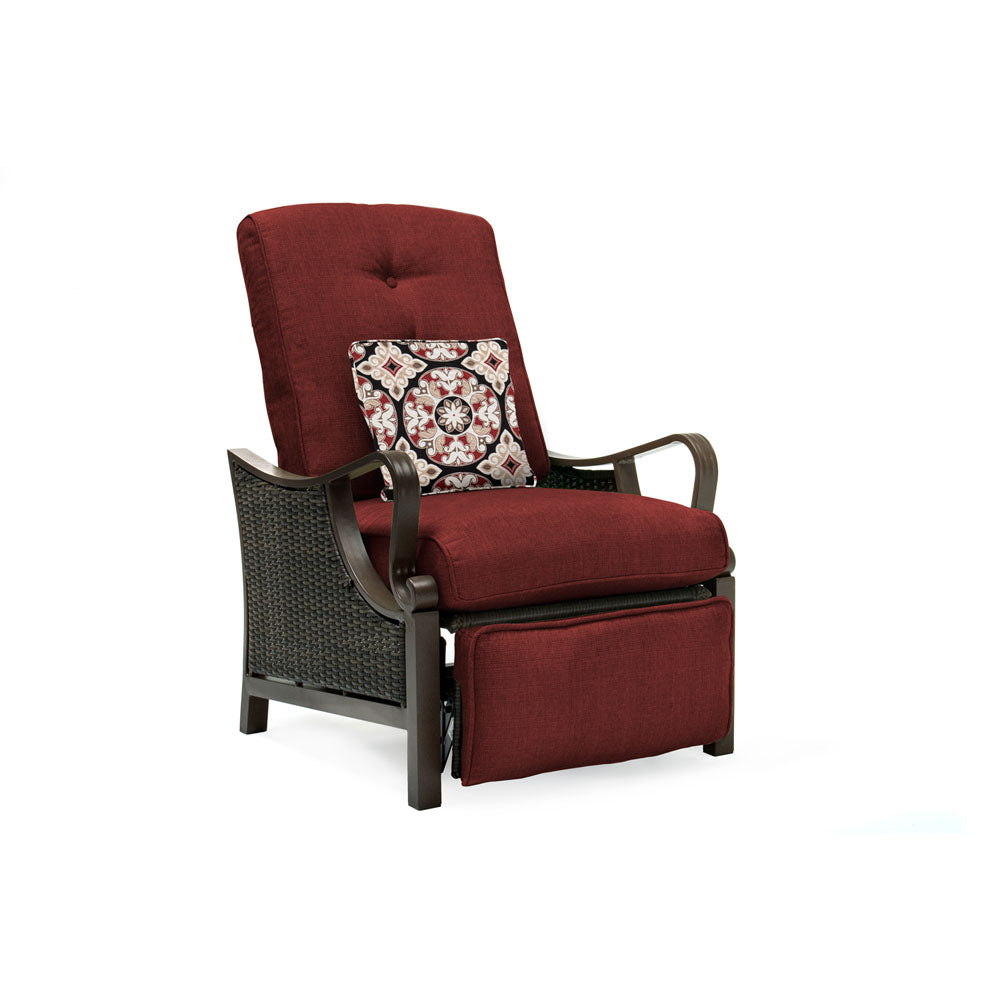 Hanover Ventura Luxury Recliner with Pillow Accessory, All-weather, Resin Weave367