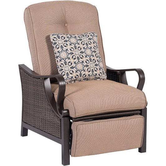 Hanover Ventura Luxury Recliner with Pillow Accessory, All-weather, Resin Weave368