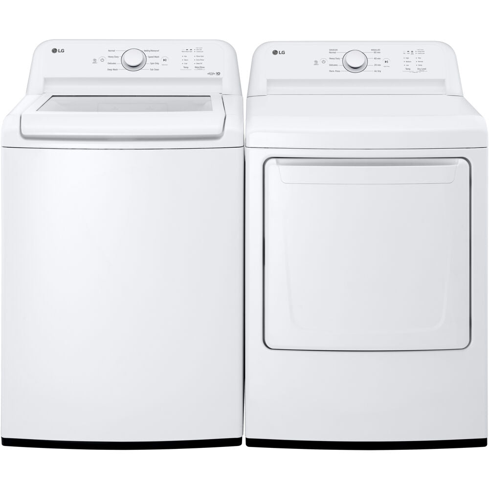 LG 4.1 CF Top Load Washer (WT6105CW) & 7.3 CF Electric Dryer (DLE6100W),Laundry