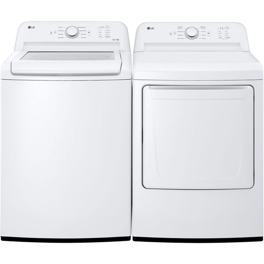 LG 4.1 CF Top Load Washer (WT6105CW) & 7.3 CF Electric Dryer (DLE6100W),Laundry